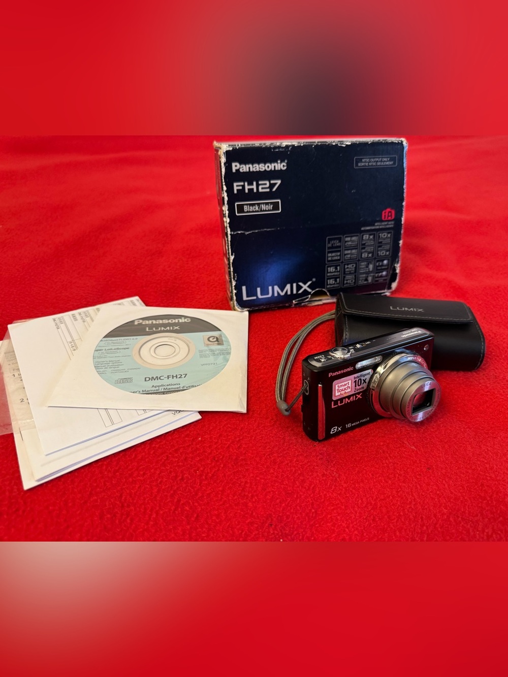 Panasonic LUMIX DMC-FH27 16MP Digital Camera Tested W/Battery-SD Card-Box (Read